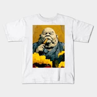 Puff Sumo: Smoking a Fat Robusto Cigar Kids T-Shirt